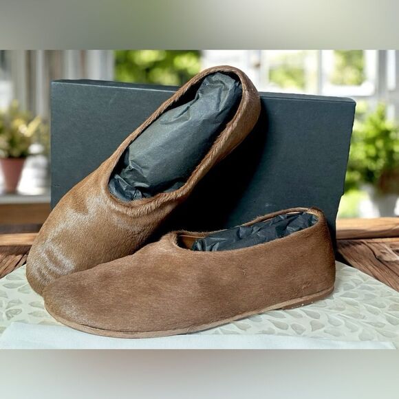 MARSELL Italy $1098 Limited Coltellaccio Ballerina Flats Pony Fur Hide Noce 39 - Picture 15 of 16
